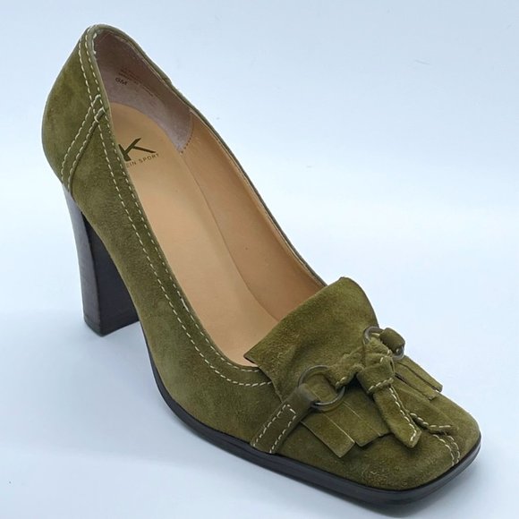 Anne Klein Shoes - Anne Klein Sport Heels- Green Suede Heels size 6M